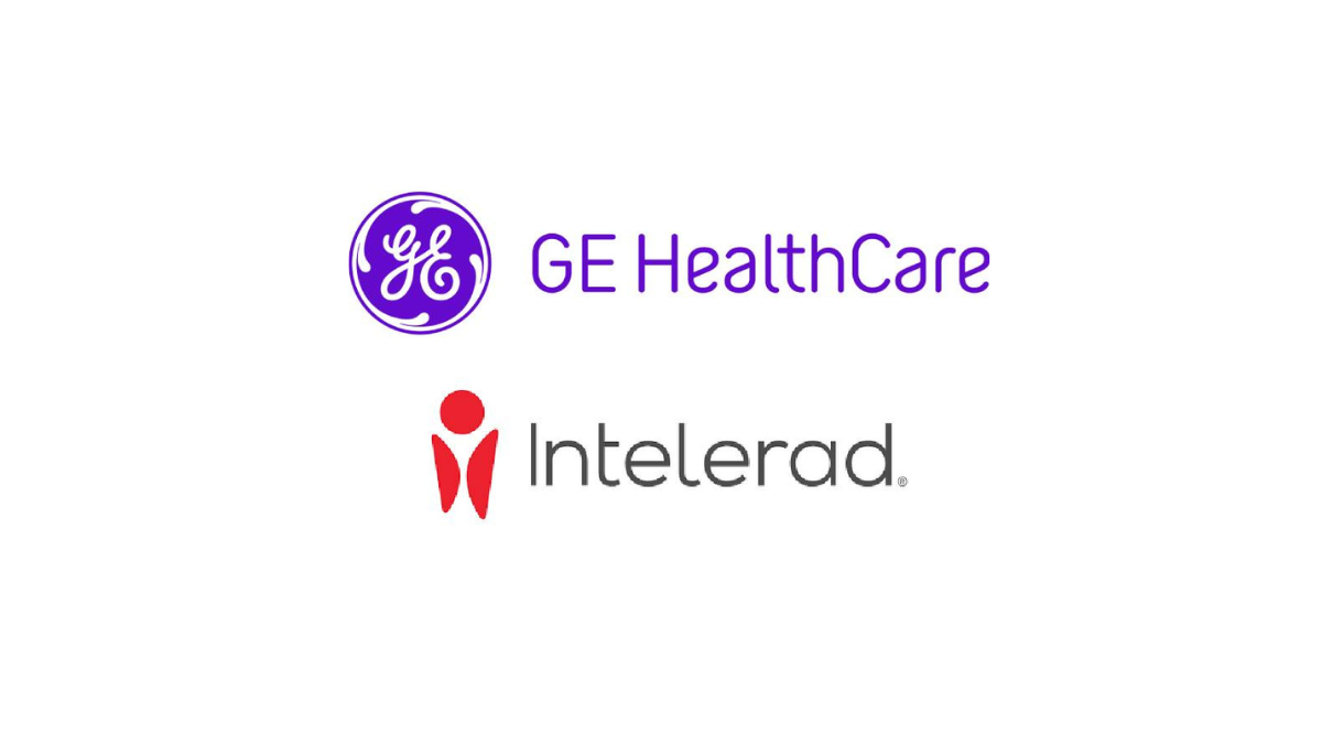 GE HealthCare and Intelerad logos illustrating cloud imaging acquisition deal