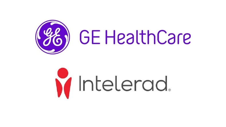 GE HealthCare and Intelerad corporate logos shown together
